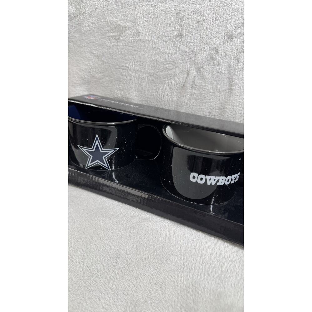 Dallas Cowboys NFL Camping Mug Set 2 (15 oz) Black Logo The Memory Company NEW